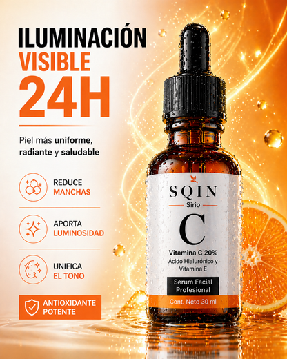 Kit Renovador Facial Sqin LumiGlass | 3 Sérums de Alta Concentración 30ml